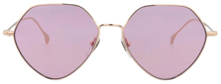 Gucci Geometric Sunglasses GoldPink