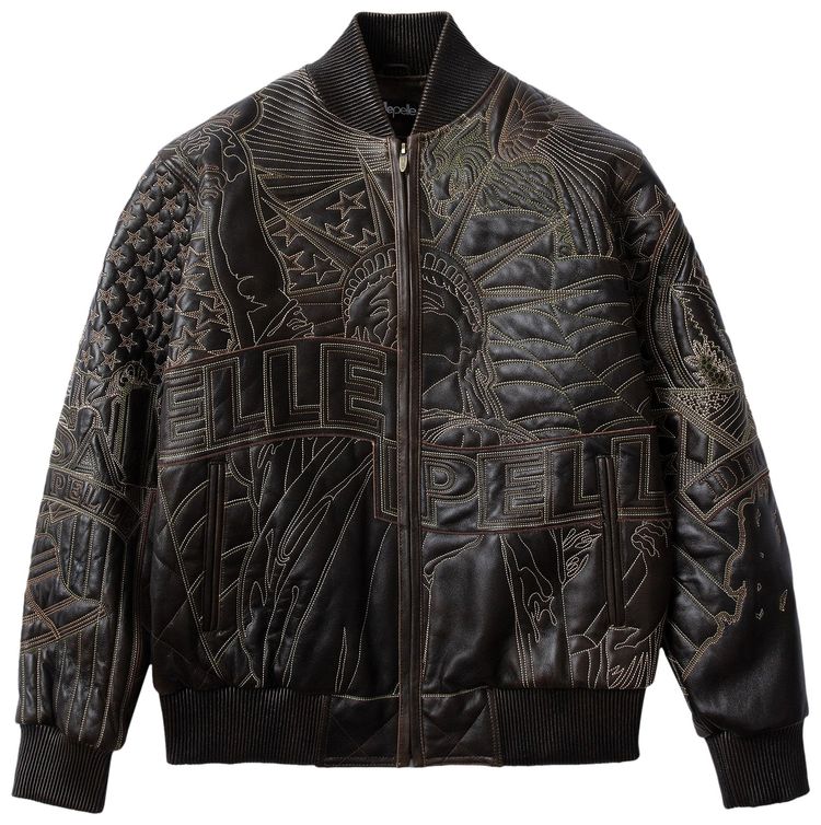 Who Decides War x Pelle Pelle Monument Jacket Chestnut