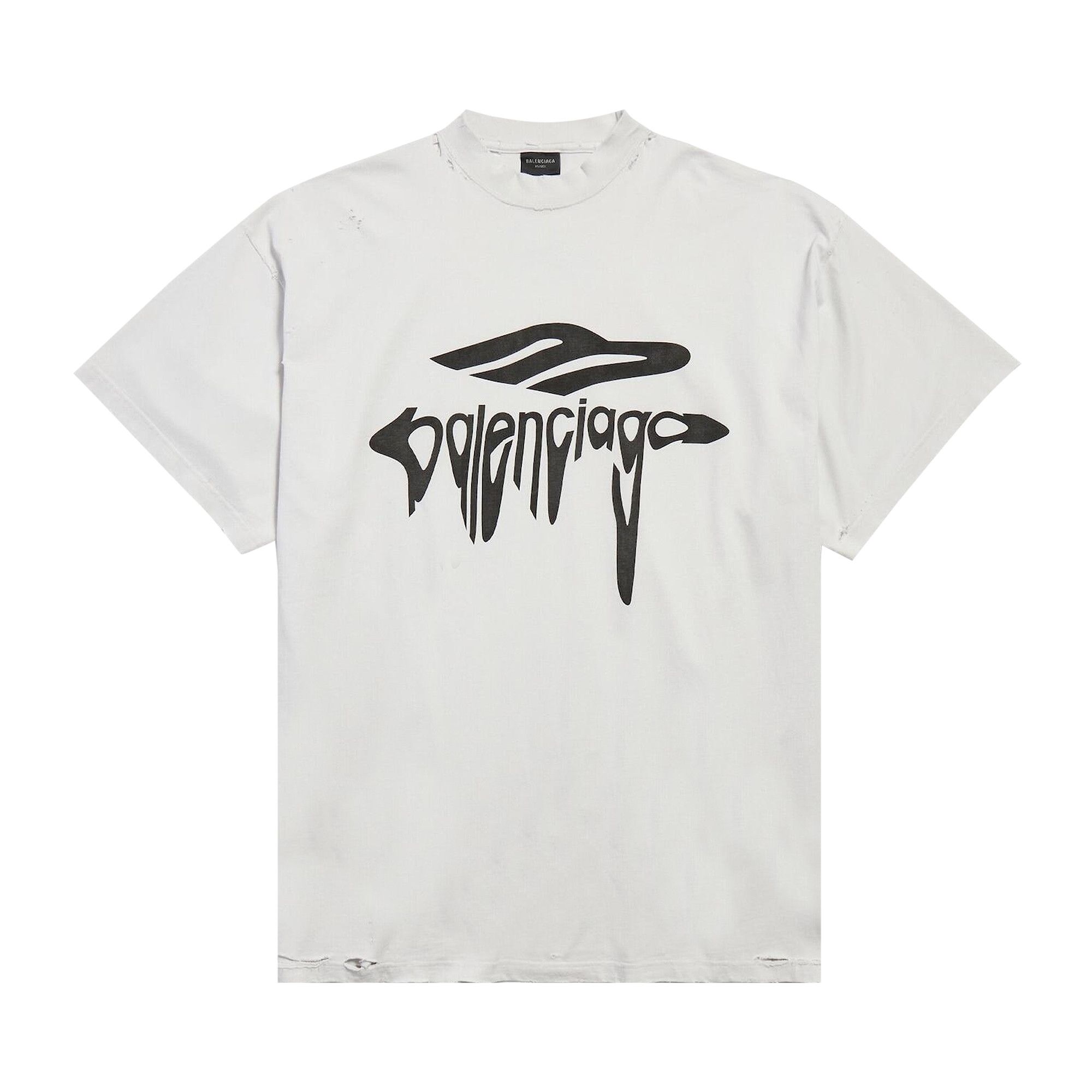 Buy Balenciaga Oversized T-Shirt 'Dirty White/Black' - 787349