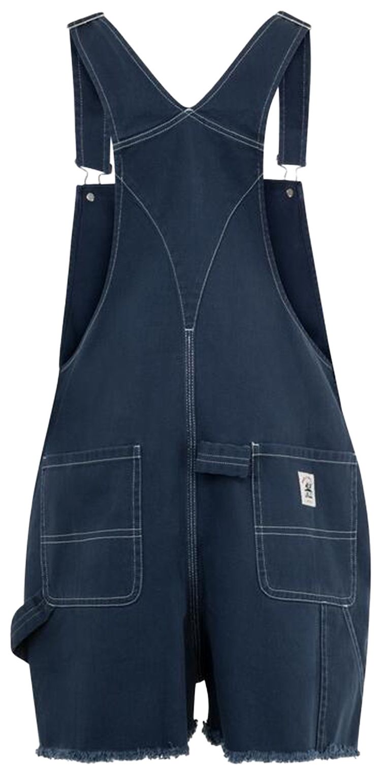 Bode Knolly Brook Overall Shorts Dark Navy