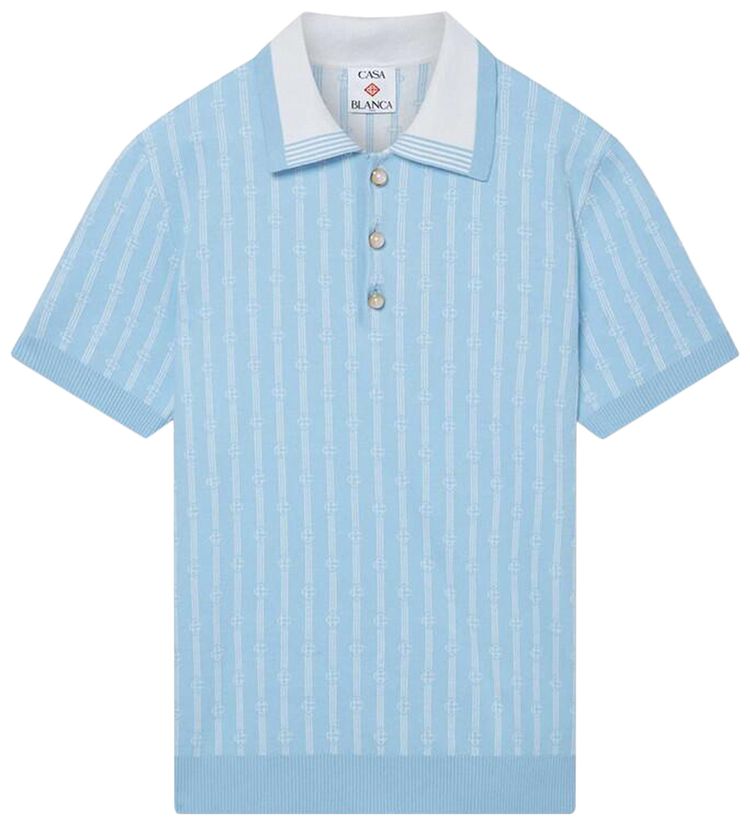 Casablanca Monogram Polo Blue