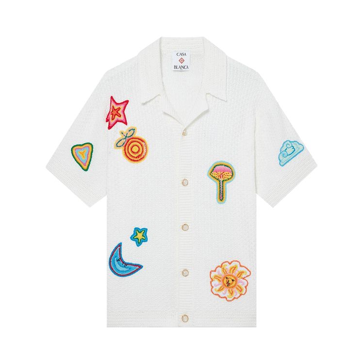 Casablanca Crochet Motif Shirt White