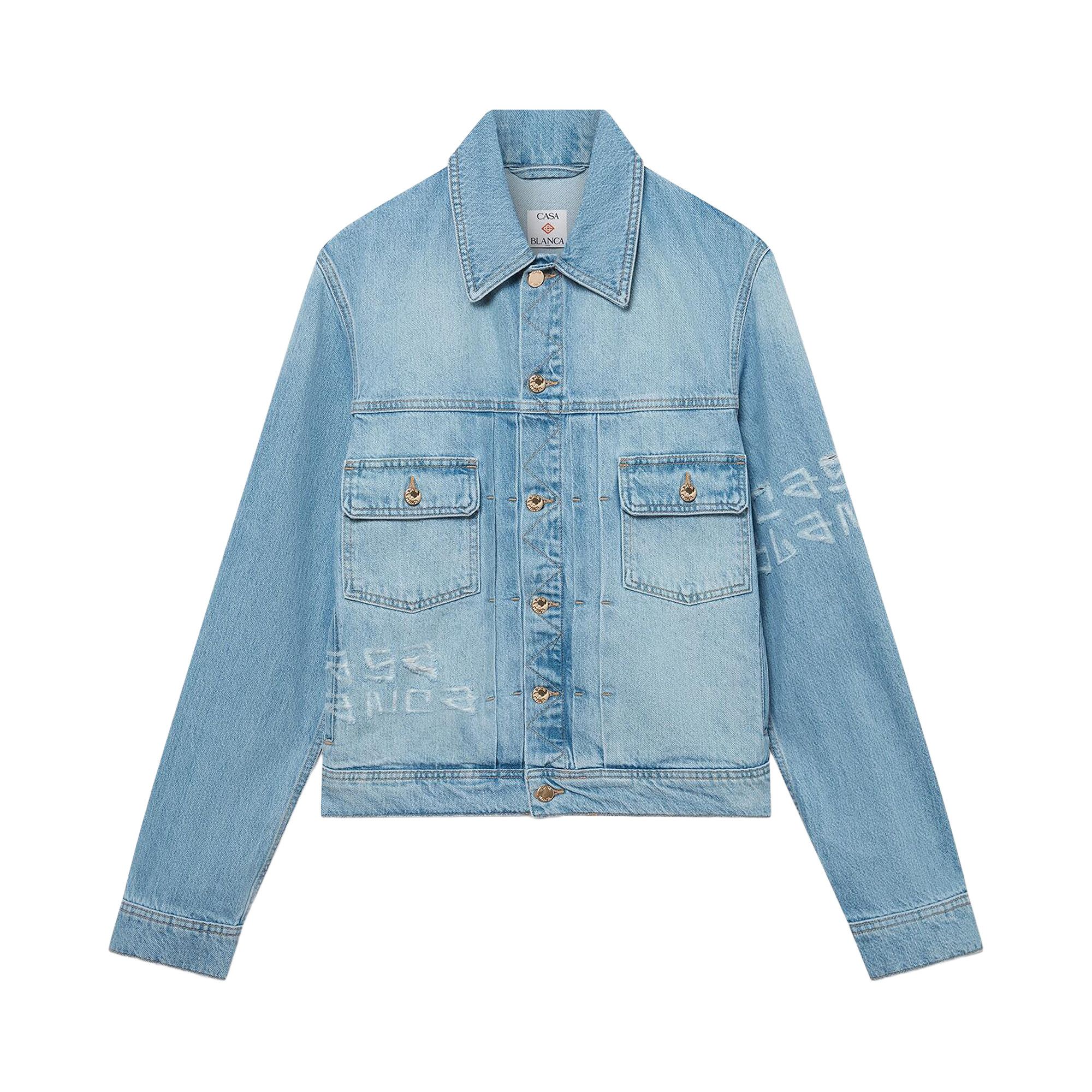 Buy Casablanca Graffiti Denim Jacket 'Light Blue Vintage Wash