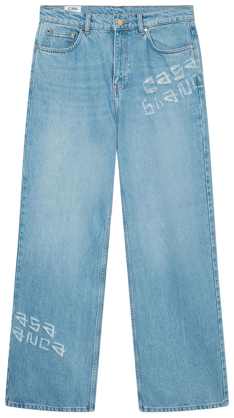 Casablanca Graffiti Jeans Light Blue Vintage Wash