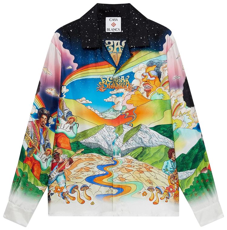 Casablanca Long Sleeve Cuban Collar Shirt La Musique