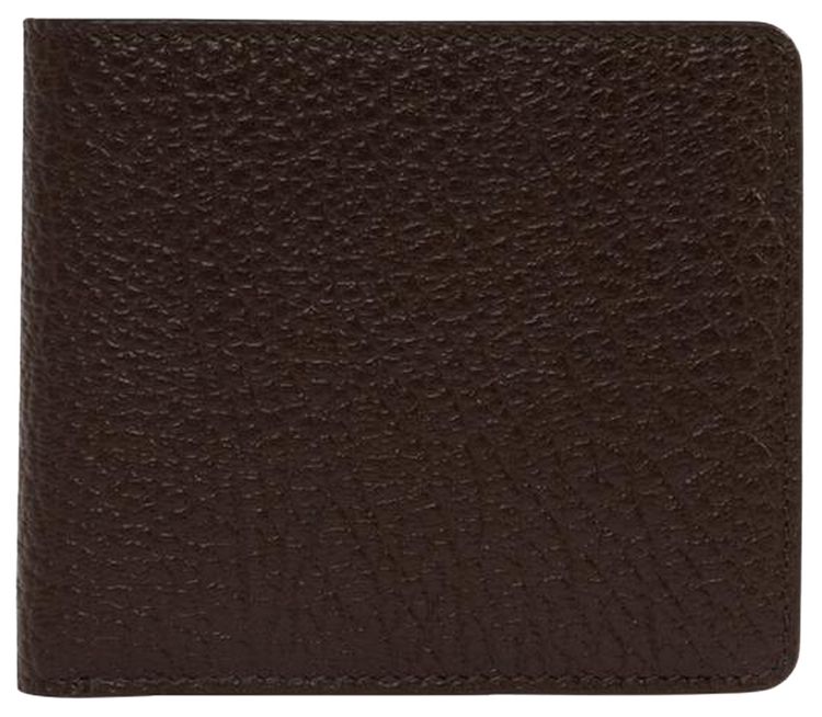 Maison Margiela Embossed Grain Bi Fold Wallet Walnut