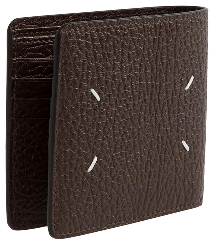 Maison Margiela Embossed Grain Bi Fold Wallet Walnut