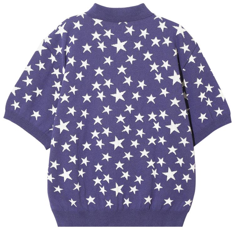 Needles Short Sleeve Polo Sweater Purple