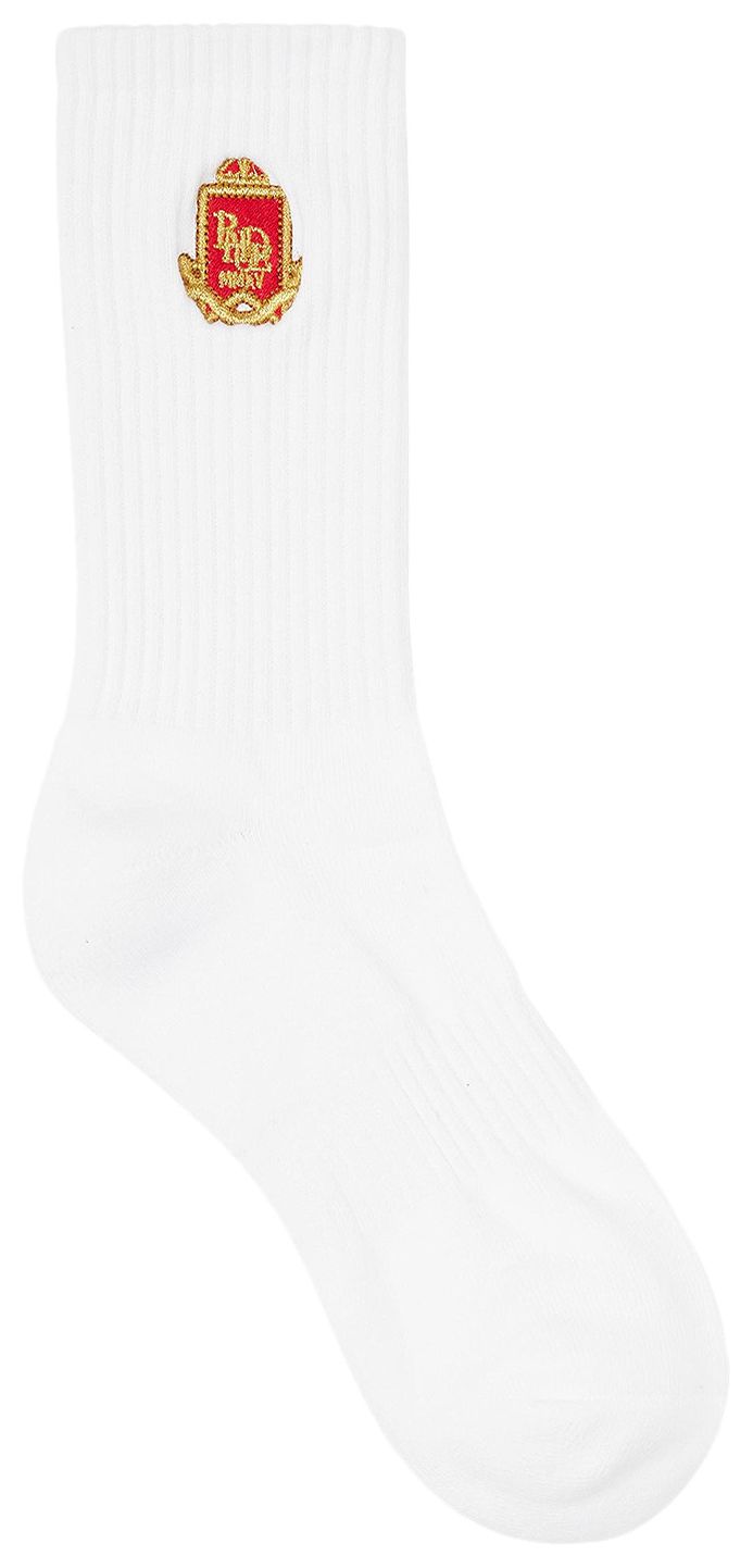 Rhude Embroidered Chevron Crest Sock White