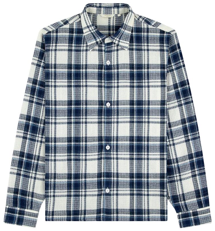 Aime Leon Dore Plaid Waffle Deck Shirt Navy