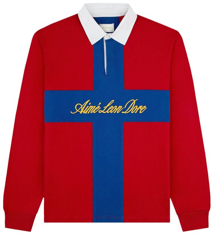Aime Leon Dore Paneled Sail Rugby Equestrian Red