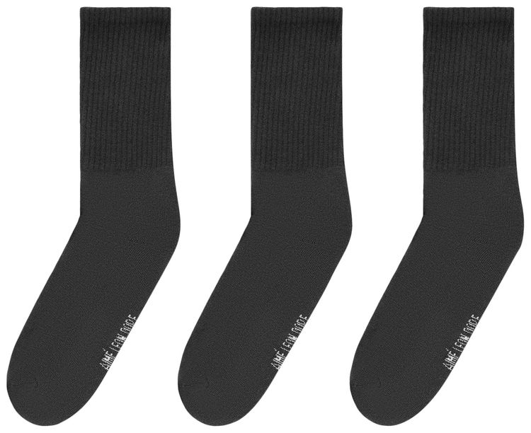 Aime Leon Dore Crew Sock 3 Pack Black