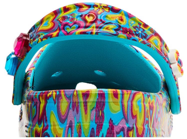 Lisa Frank x Crocs Classic Clog Kids Digital Aqua Multi Hearts
