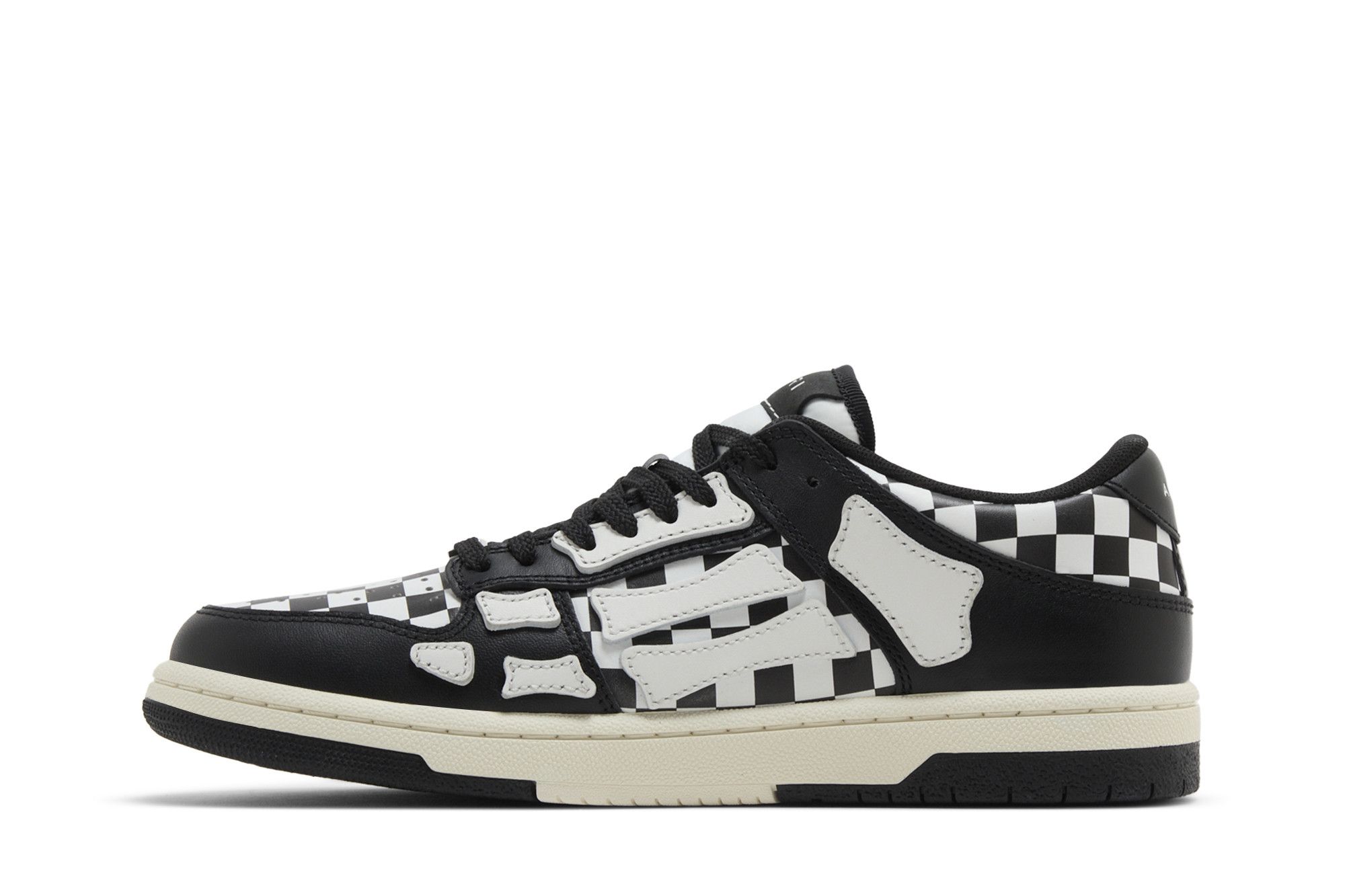 新品 AMIRI CHECKERED Skel Top Low Sneaker Amiri Checkered Skeleton Low Top Sneaker in Black & White | FWRD