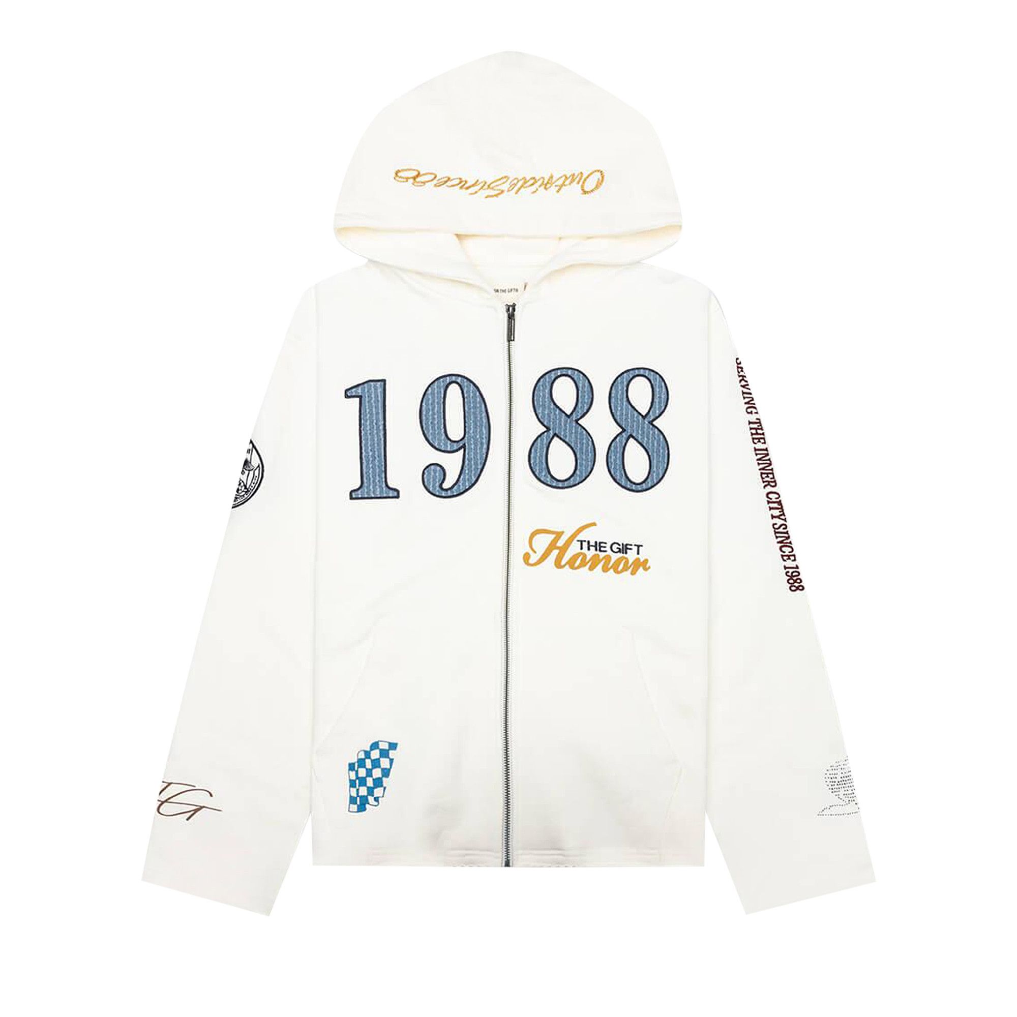Buy Honor The Gift 1988 Full Zip Hoodie 'White' - HTG250150