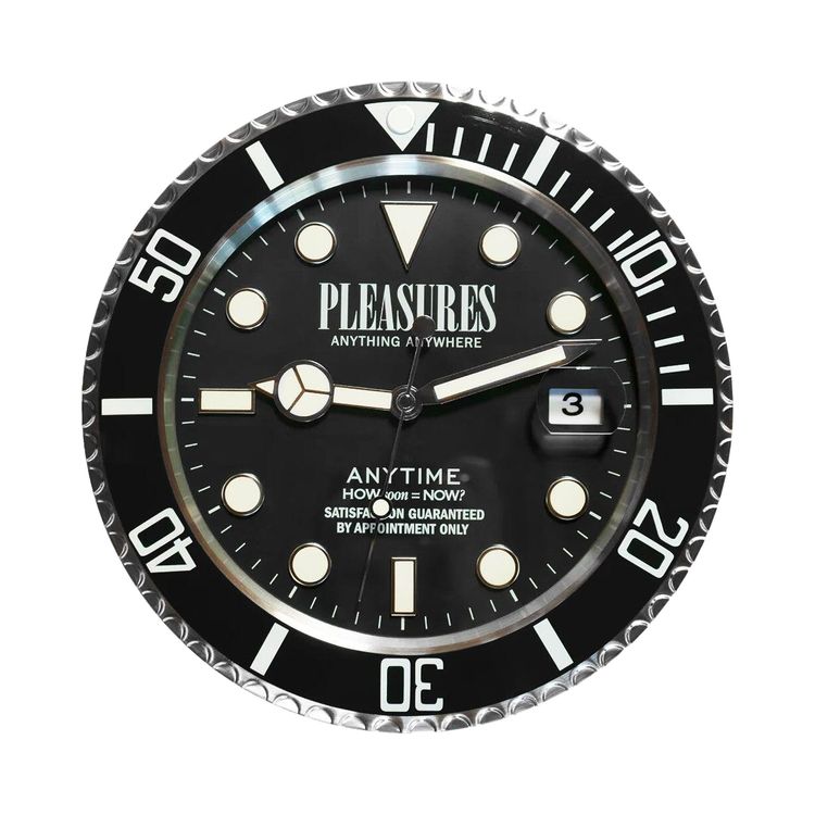 Buy Pleasures Anytime Clock 'Black' - P25SP051 BLAC | GOAT