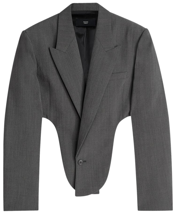Phoebe Philo Tucked Tailored Jacket Dark Taupe