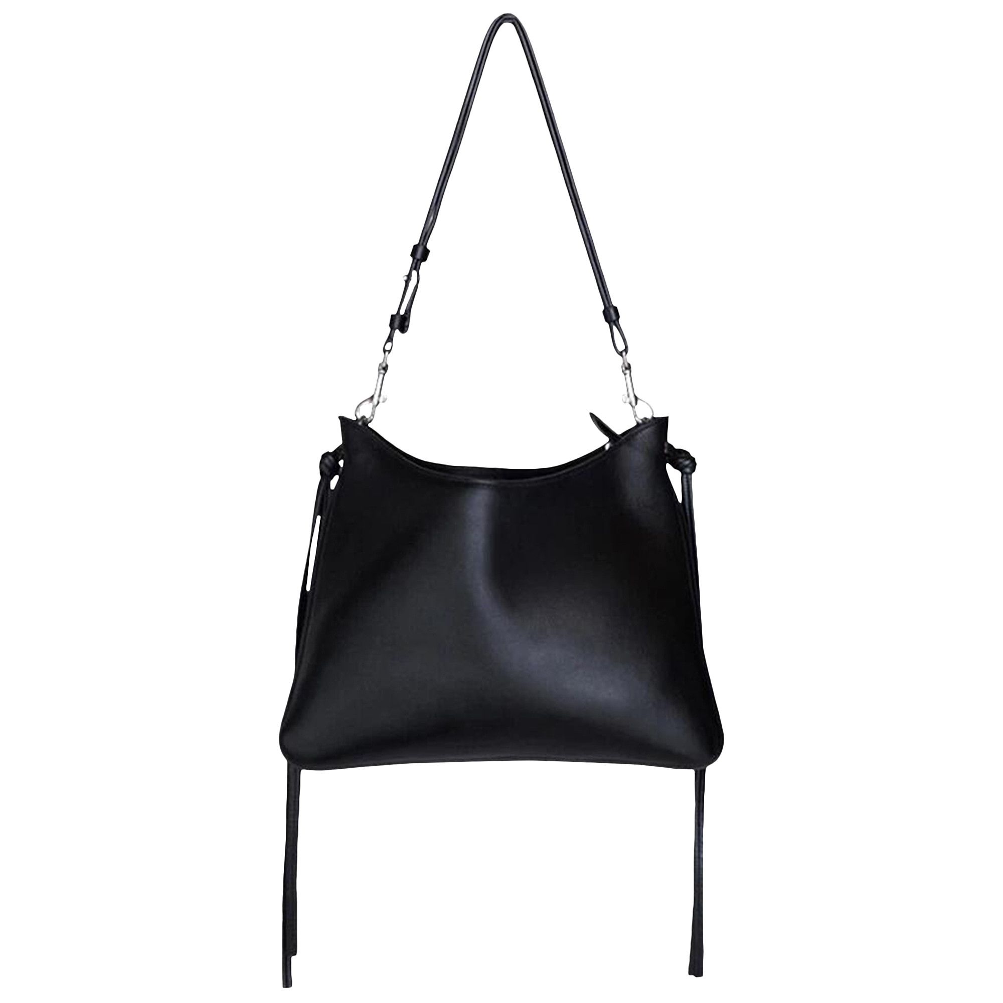 【PHOEBE PHILO】ビーンバッグ ブラック レザー エレガント PHOEBE PHILO | BEAN BAG | BLACK SUEDE WITH SILVER