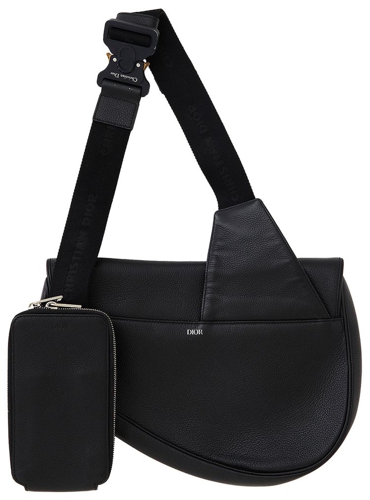 Dior Leather Saddle Bag Black