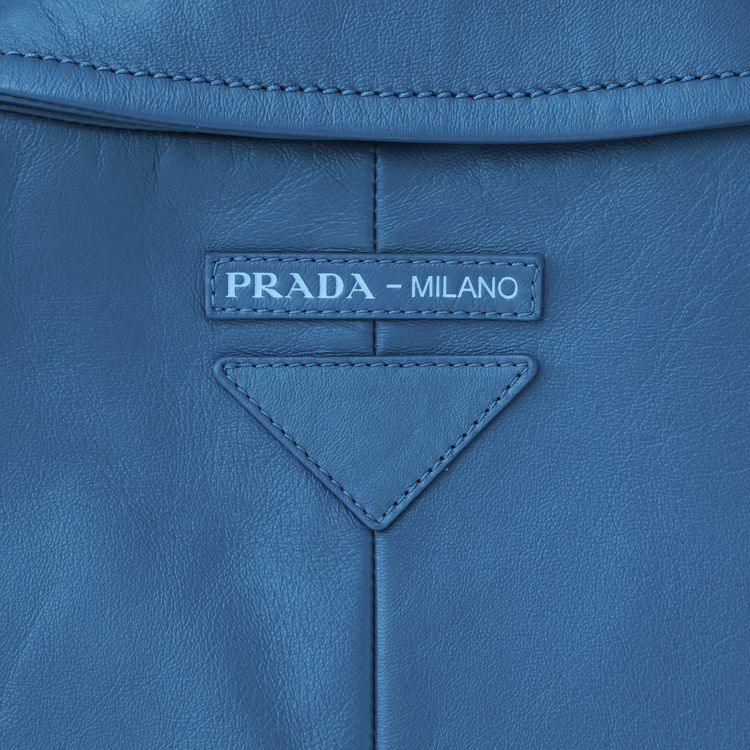 Prada Oversized Textured Leather Coat Laguna