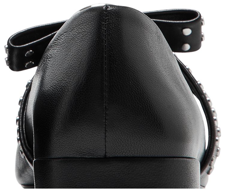 Versace Wmns Gianni Ribbon Studded Ballerinas Black