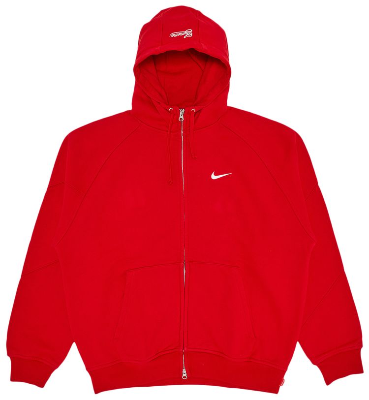 Supreme x Nike Zip Up Hooded Sweatshirt Red