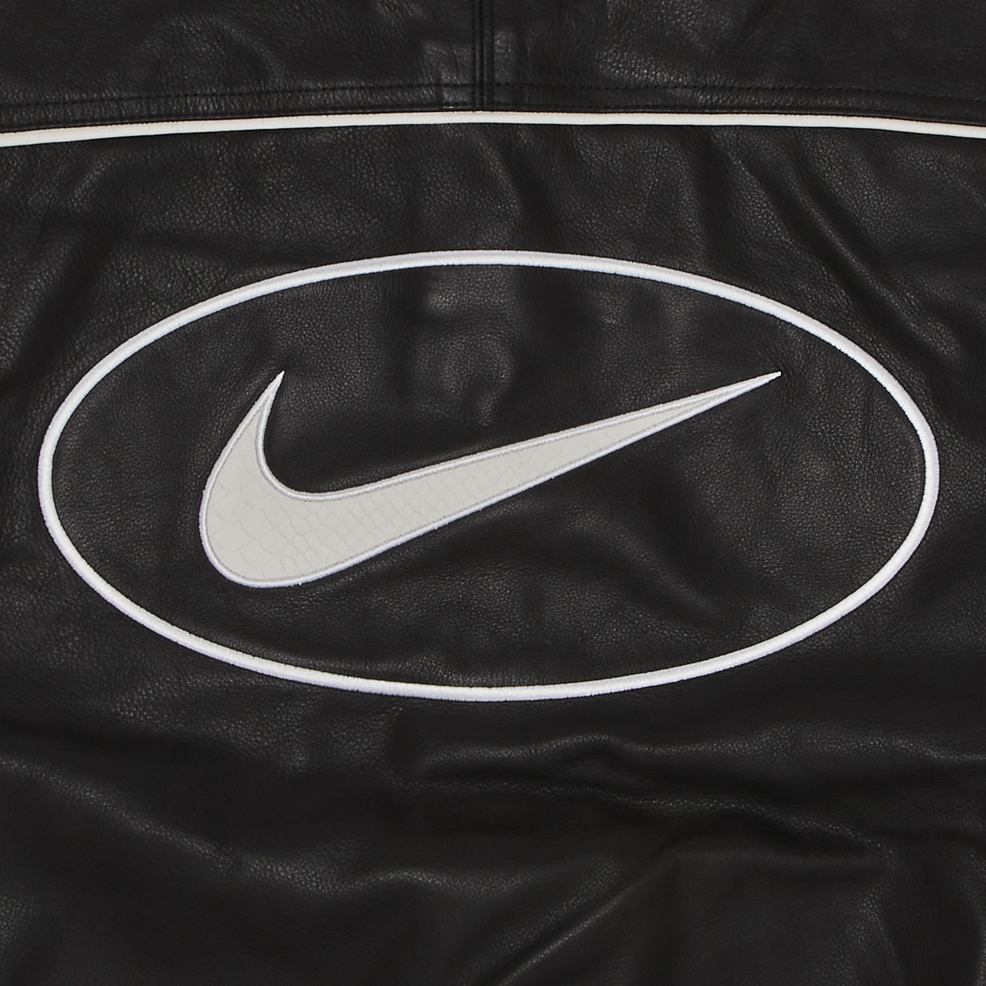 Buy Supreme x Nike Leather Varsity Jacket 'Black' - SS25J1