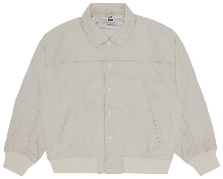 Supreme x Nike Leather Varsity Jacket Snakeskin