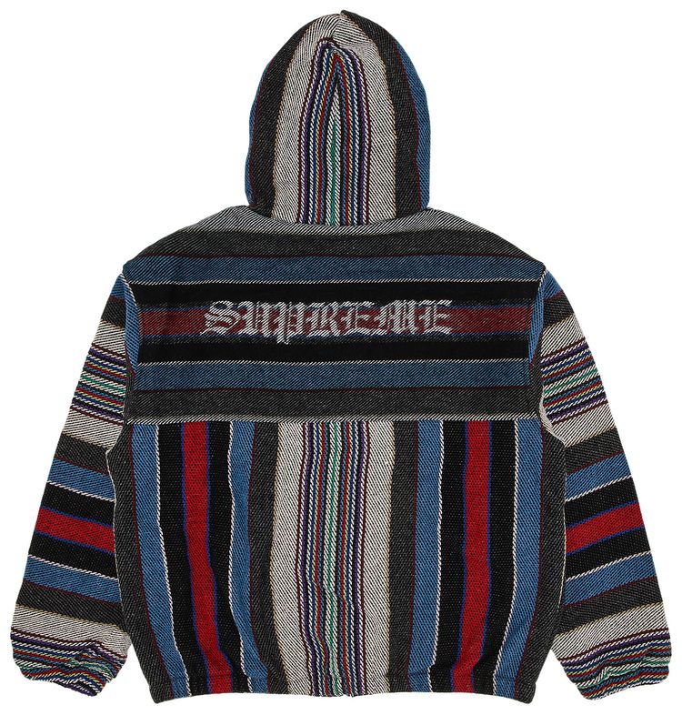 Supreme Woven Stripe Hooded Jacket Black