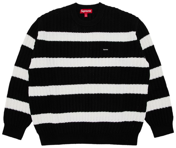 Supreme Loose Gauge Stripe Small Box Sweater Black