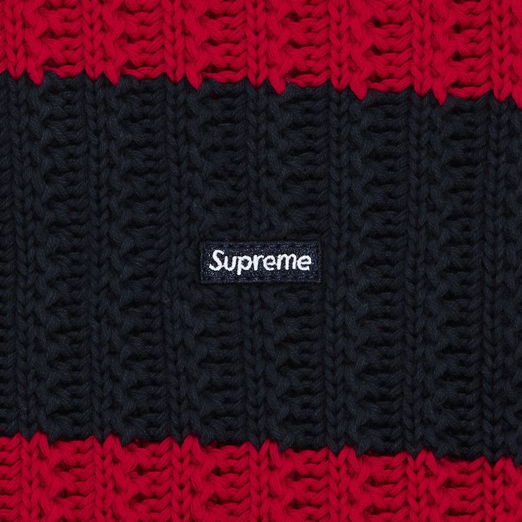 Supreme Loose Gauge Stripe Small Box Sweater Navy