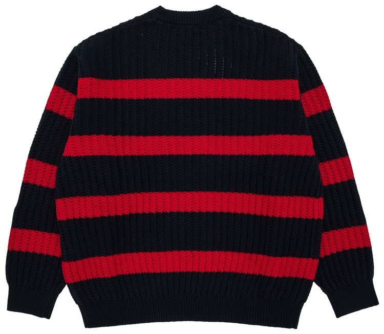 Supreme Loose Gauge Stripe Small Box Sweater Navy