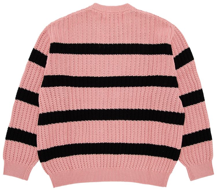 Supreme Loose Gauge Stripe Small Box Sweater Pink