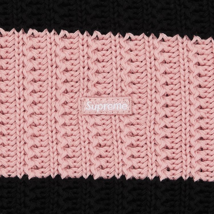 Supreme Loose Gauge Stripe Small Box Sweater Pink