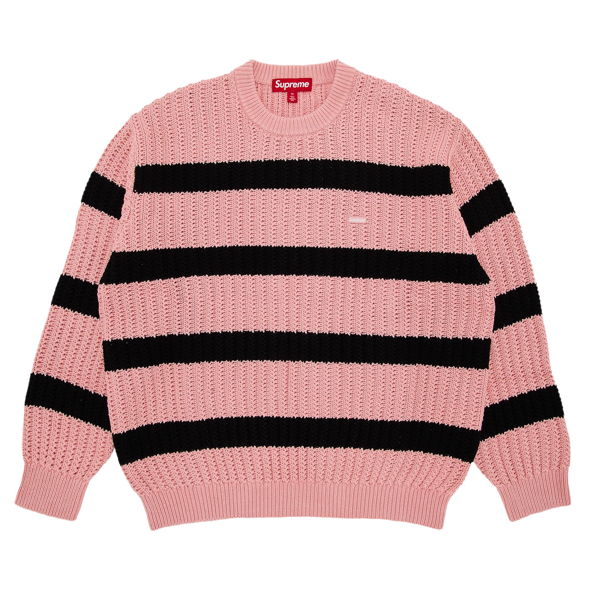 Buy Supreme Loose Gauge Stripe Small Box Sweater 'Pink