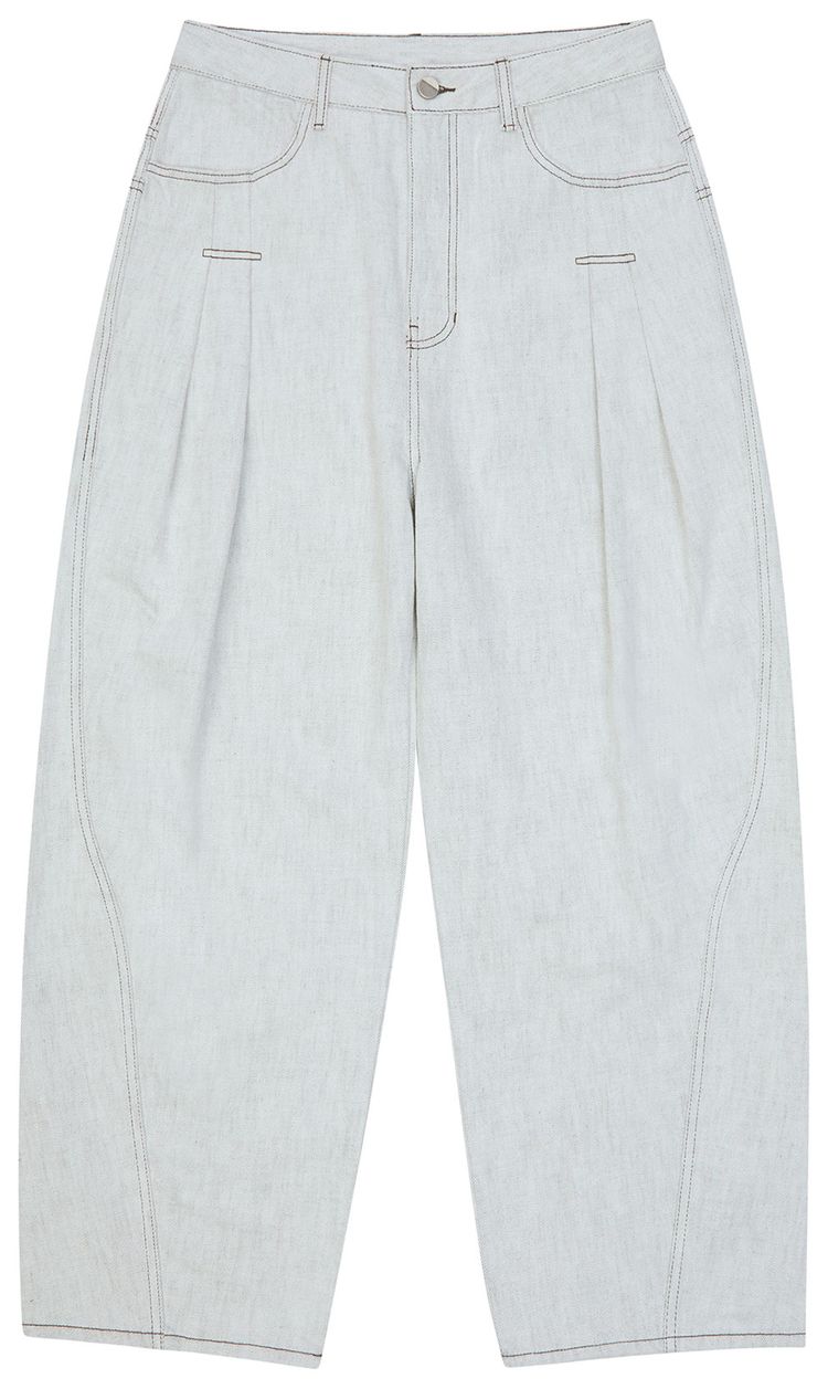 Ader Error Semi Oversized Fit Jeans White