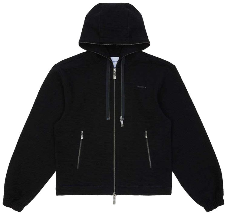Ader Error Semi Oversized Fit Zip Hoodie Black