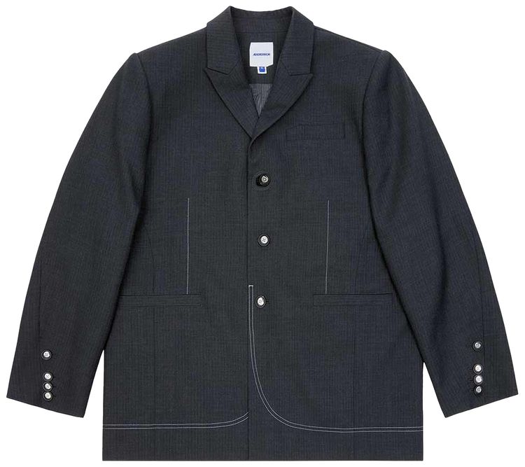 Ader Error Semi Oversized Fit Blazer Grey
