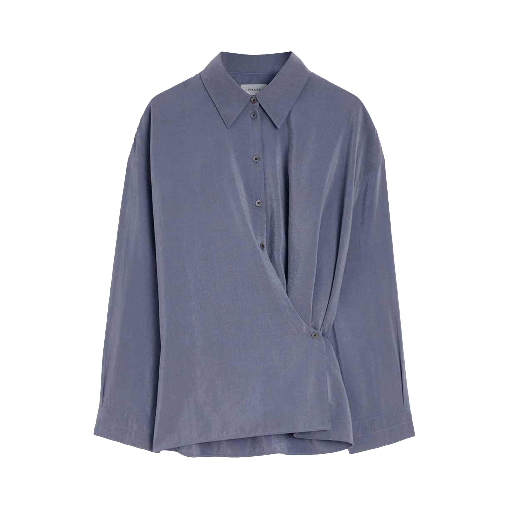 Lemaire| (STRAIGHT COLLAR TWISTED SHIRT (SH1141 LF1308 Buy Lemaire Straight Collar Twisted Shirt 'Asphalt' - SH1141