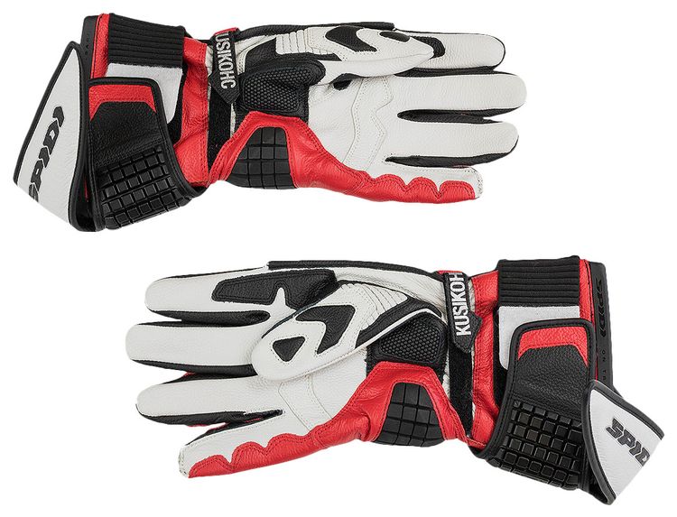 KUSIKOHC Spidi Burn Rider Biker Gloves RedBlack