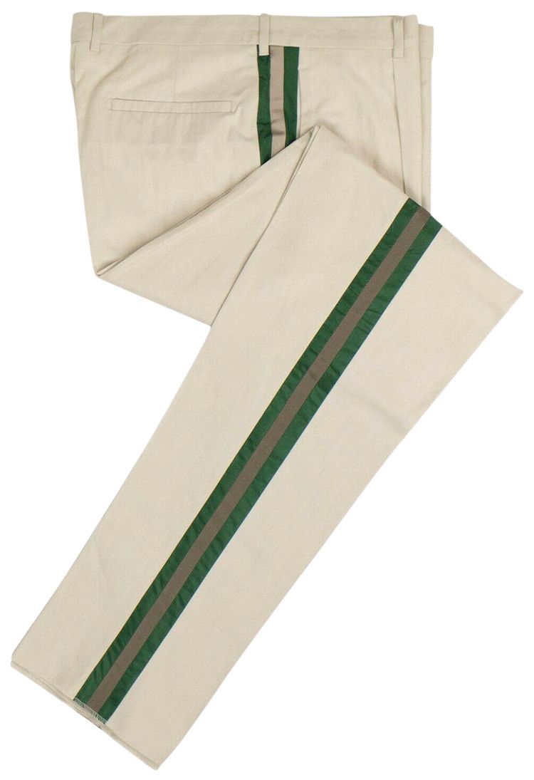 Valentino Side Stripe Blend Pants BeigeGreen