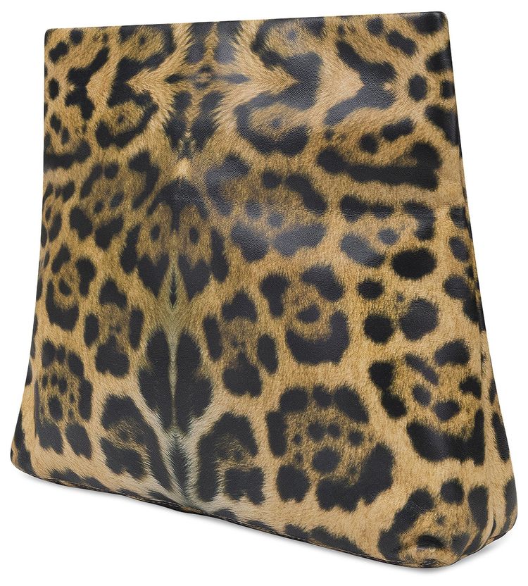 Dries Van Noten Leopard Print Foldover Clutch Camel