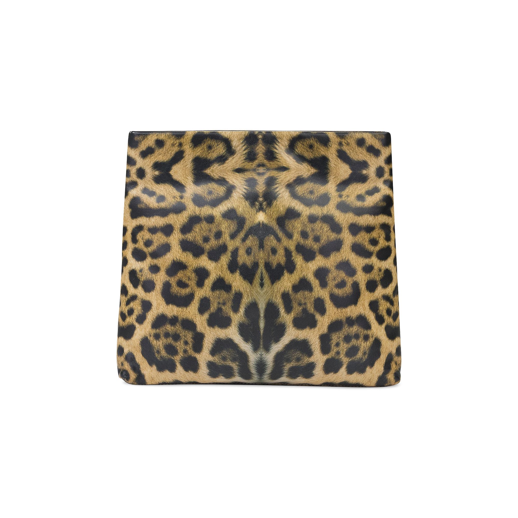 Buy Dries Van Noten Leopard Print Foldover Clutch 'Camel' - 00598