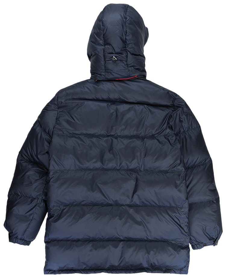 Prada Logo Puffer Coat NavyRed
