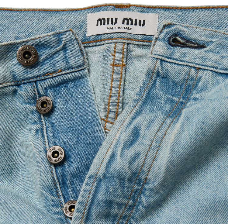 Miu Miu Logo Patch Jeans Indigo