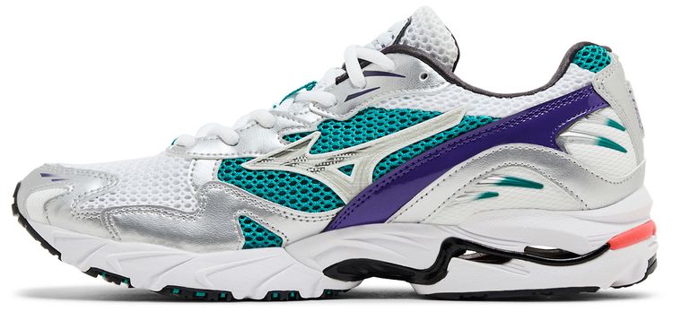 Mizuno Wave Rider 10 White Silver Teal Blue