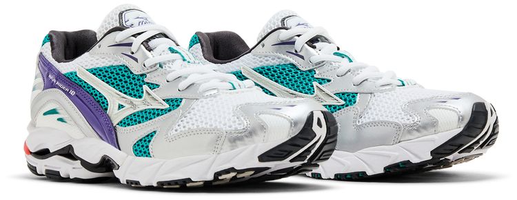 Mizuno Wave Rider 10 White Silver Teal Blue