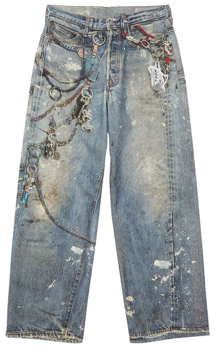 Acne Studios Ripped Jeans Mid Blue