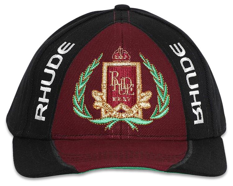 Rhude Racing Crest 6 Panel Hat BlackMaroon