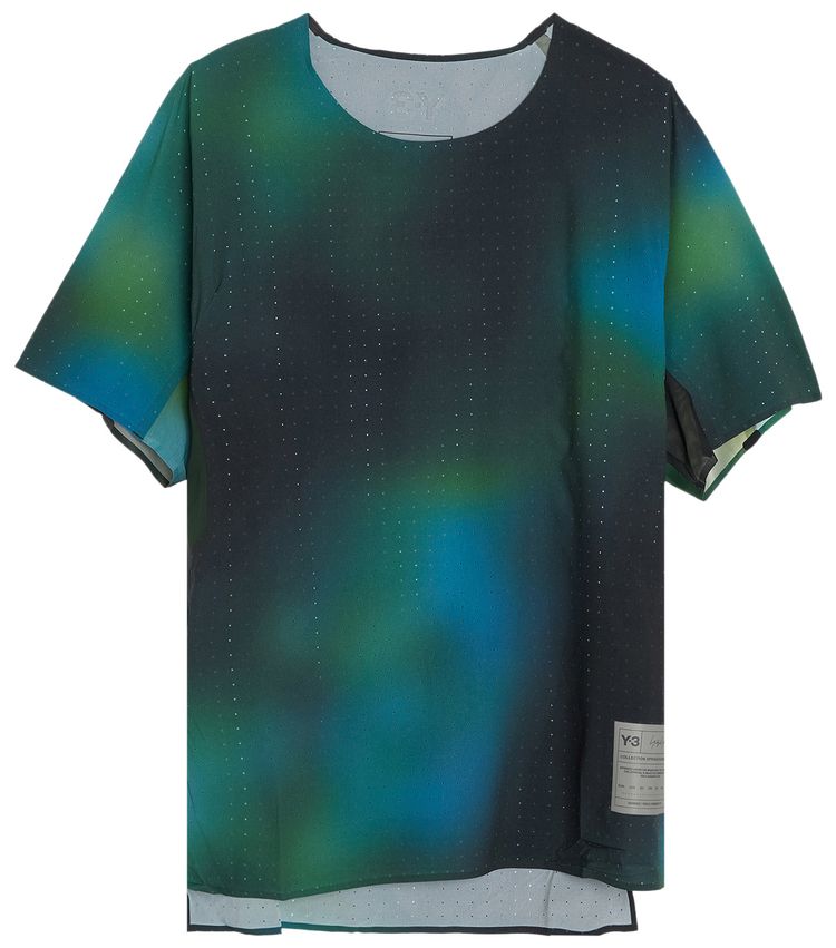 Y 3 All Over Print Run Short Sleeve T Shirt Multicolor